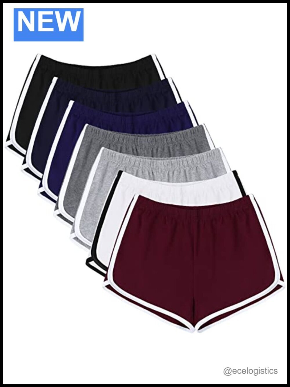 7 Pack Cotton Dolphin Booty Athletic Shorts for Yoga Running Lounge
